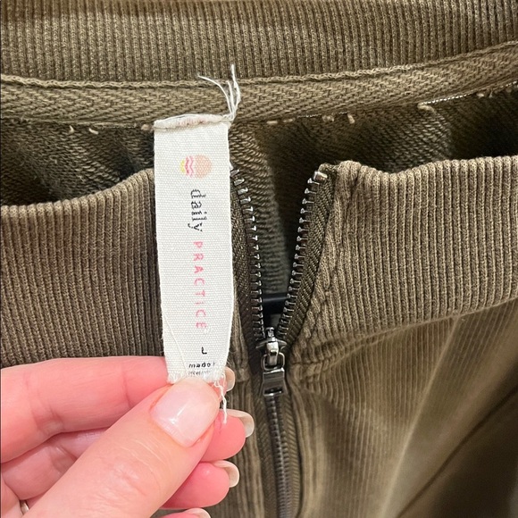 Olive Green zip up sweater and oatmeal, cozy cardigan, both from anthropology - Picture 2 of 4